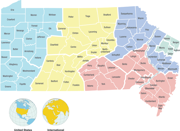 Referrals, Networking, business, sales, selling | BNI - Pennsylvania / New Jersey, BNI NJ Middle Map